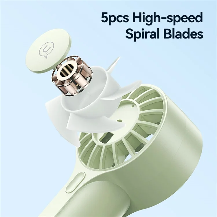 USAMS ZB288 Handheld Fan High Speed Desk Fan USB Recargable Portable Ventilador de Enfriamiento - Verde