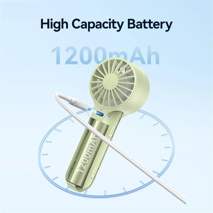 USAMS ZB288 Handheld Fan High Speed Desk Fan USB Recargable Portable Ventilador de Enfriamiento - Verde