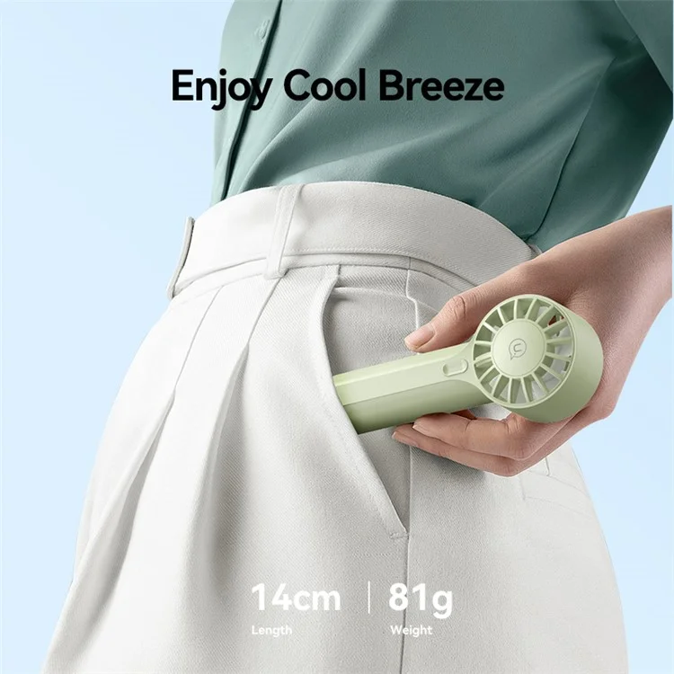 USAMS ZB288 Handheld Fan High Speed Desk Fan USB Recargable Portable Ventilador de Enfriamiento - Verde