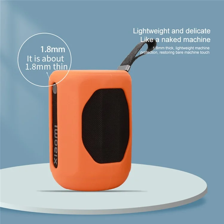 Für Xiaomi Mini Bluetooth Lautsprecher Gehäuse Anti-Kratzer Silikontasche mit Trageriemen - Orange