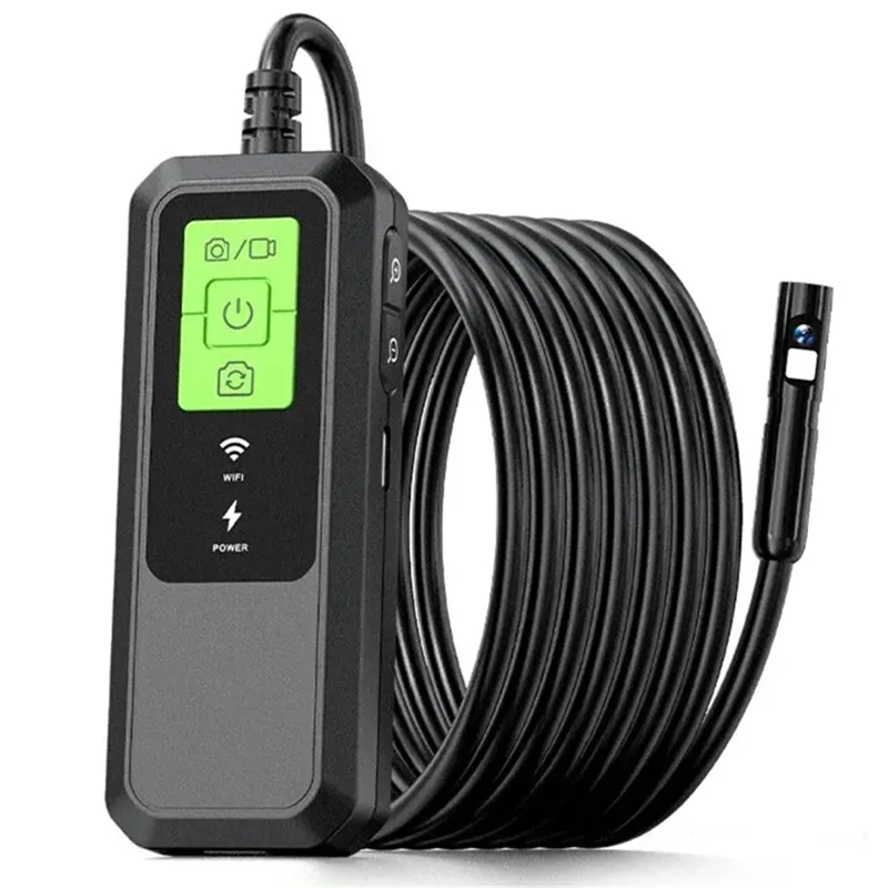 Endoscopio dual de 8 mm W600 2.0MP 1080P HD, cámara de inspección WiFi, boroscopio industrial de cable duro de 5 m