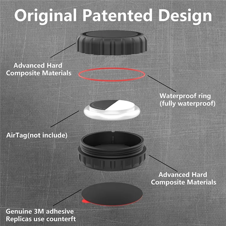 4Pezzi per Apple AirTag Bluetooth Tracker Adesivo Custodia protettiva in PC impermeabile
