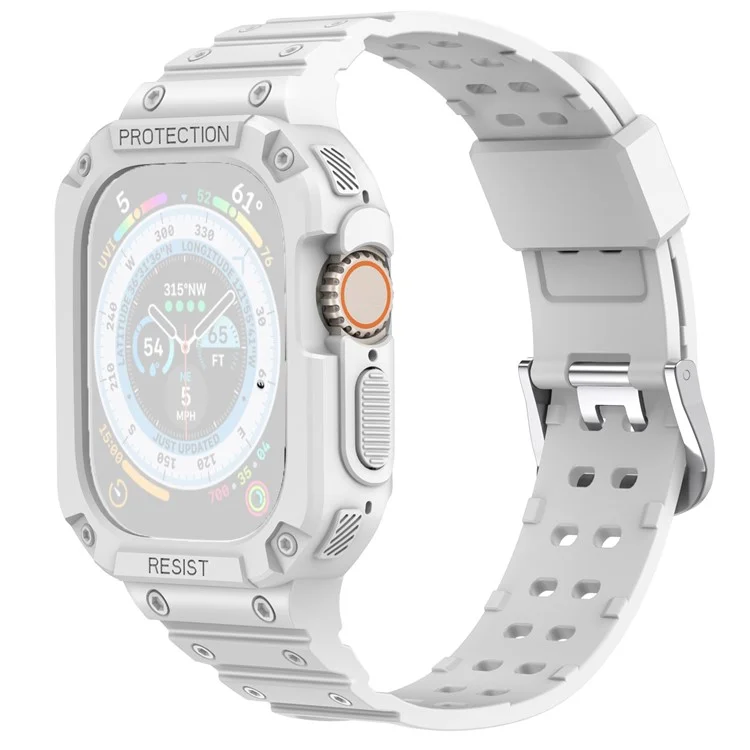 AHASTYLE WG106 Pour Apple Watch Series 9 8 7 41mm / 6 5 4 SE (2023) SE (2022) SE 40mm / 3 2 1 38mm Bracelets en TPU mat avec boîtier - Blanc