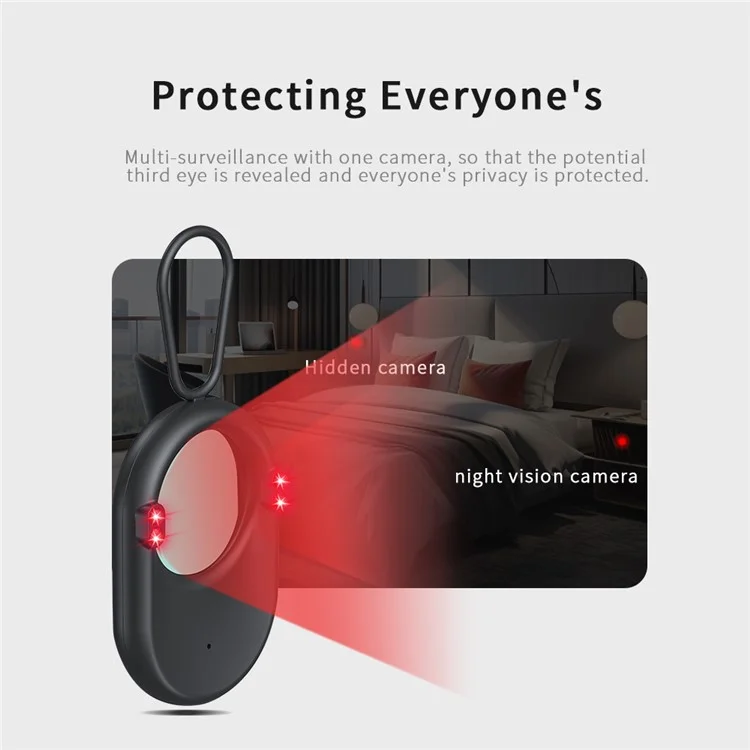 T02 Privacy Protection Intelligent Infrared Invisible Camera Scanning Detector - Black