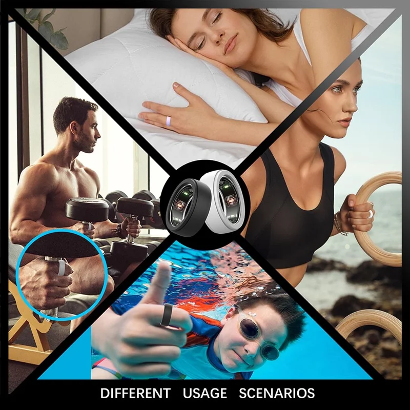 Protective Sleeve for Samsung Galaxy Ring / Oura Ring Generation 3 Anti-Scratch Silicone Ring Cover, Size S - Blackish Green