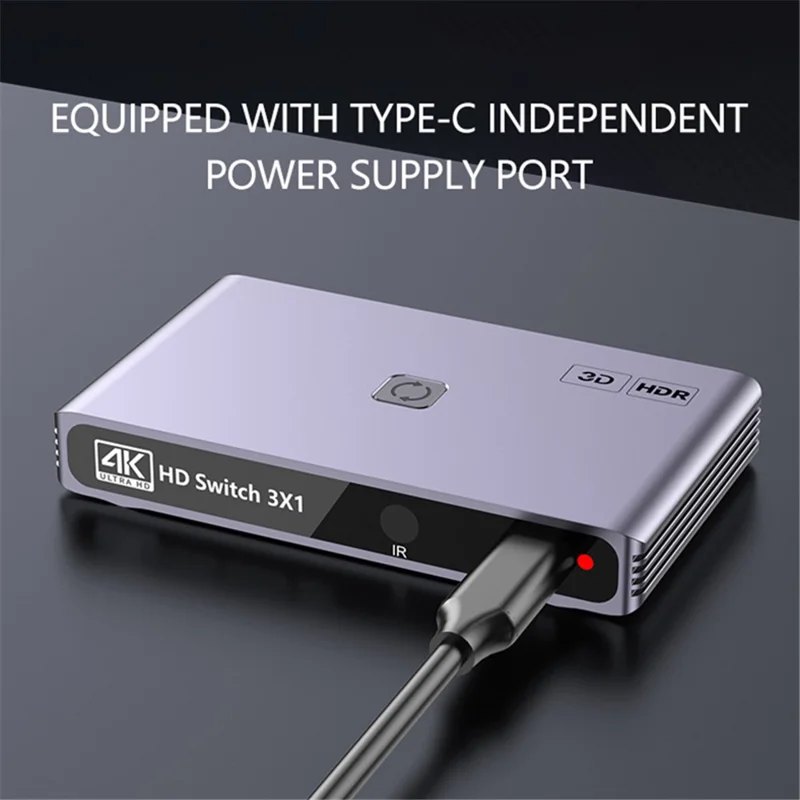 Q301 3 Input 1 Output HDMI Switcher 4K / 60hz HD Video Aluminum Alloy Adapter