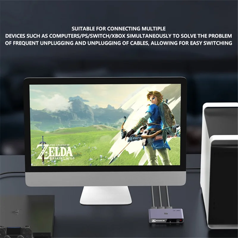 Q301 3 Input 1 Output HDMI Switcher 4K / 60hz HD Video Aluminum Alloy Adapter