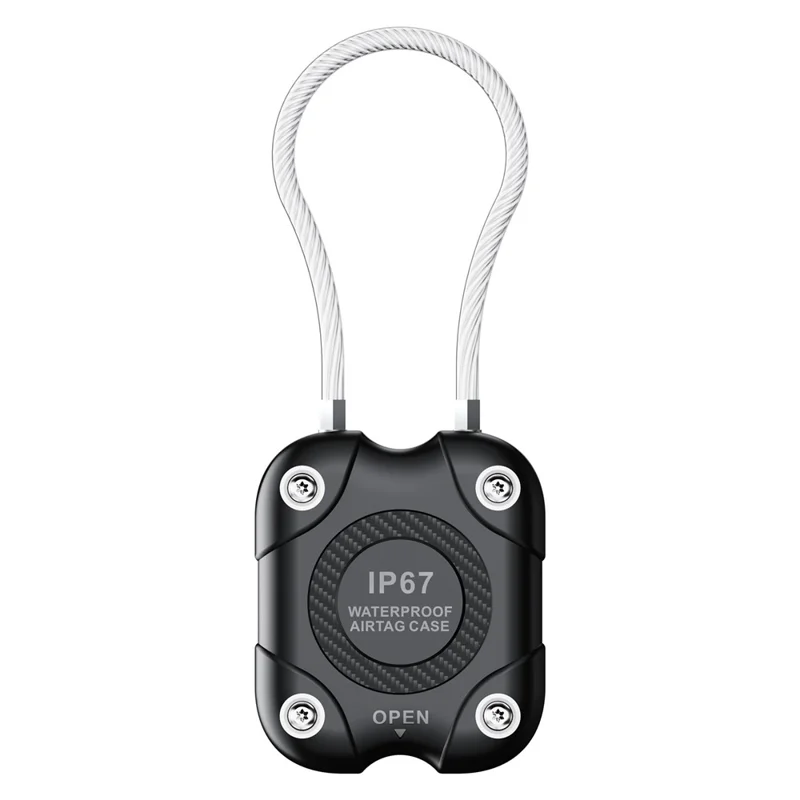 For AirTag Protective Cover Anti-lost Tracker Protector Anti-scratch Case with Steel Wire - Black  /  White