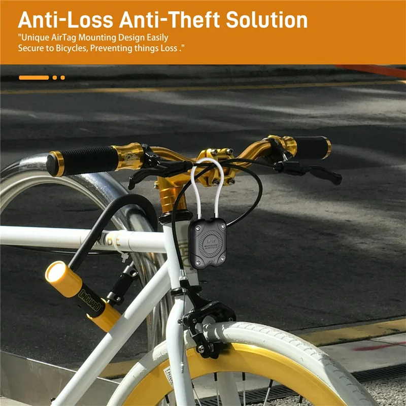 For AirTag Protective Cover Anti-lost Tracker Protector Anti-scratch Case with Steel Wire - Black  /  White