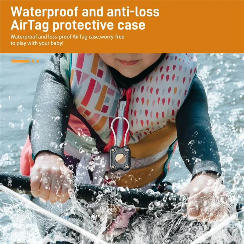 For AirTag Protective Cover Anti-lost Tracker Protector Anti-scratch Case with Steel Wire - Black  /  White