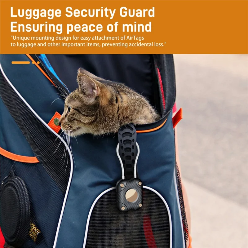 For AirTag Protective Cover Anti-lost Tracker Protector Anti-scratch Case with Steel Wire - Black  /  White