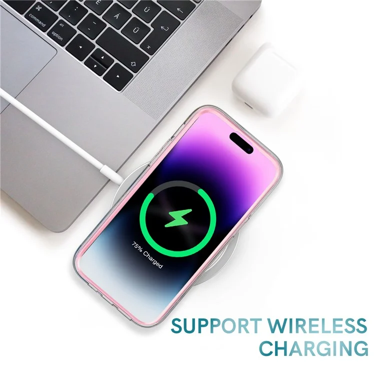 AHASTYLE WE13 Custodia per iPhone 14 Pro Max Modello IMD PC+TPU Copertura del telefono con Protezione dello Schermo Integrata - Boemia