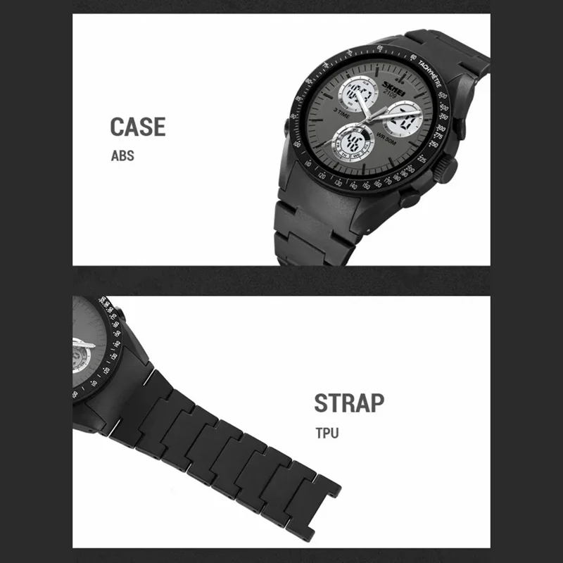 SKMEI 2109 Student Sports Watch Luminous Wrist Bracelet with TPU Strap - Black
