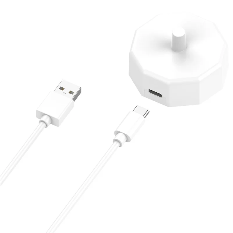 Toothbrush Charger for Braun Oral-B Wireless Charging Base with USB to Type-C Cable - White