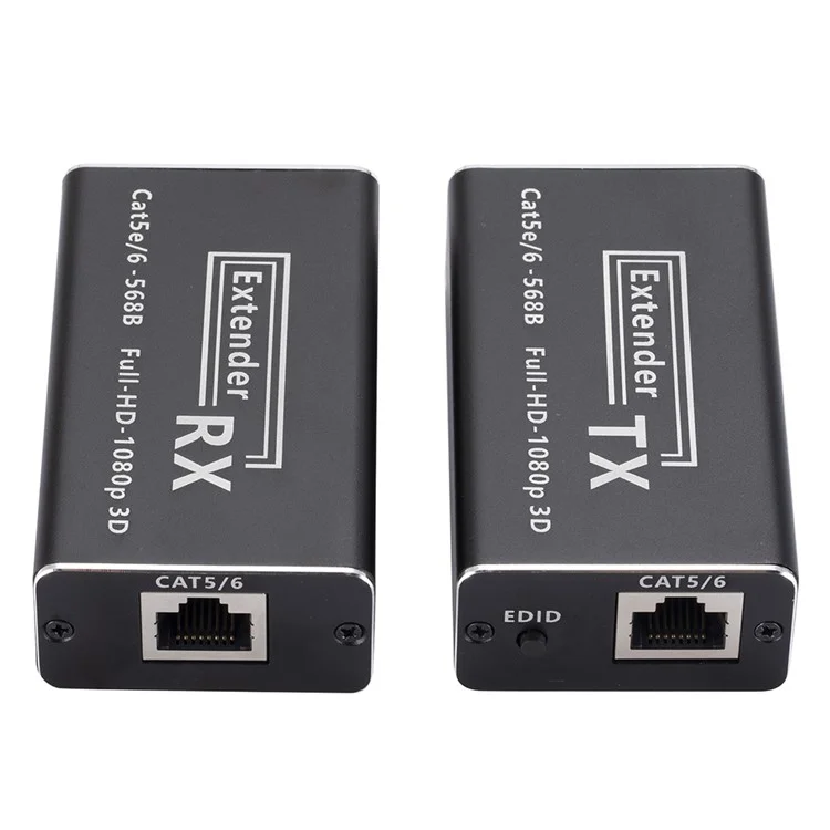 CAT 5 / 6 RJ45 a convertidor HD Transmisor + Receptor Extensor con puerto DC5V - Enchufe EE. UU.