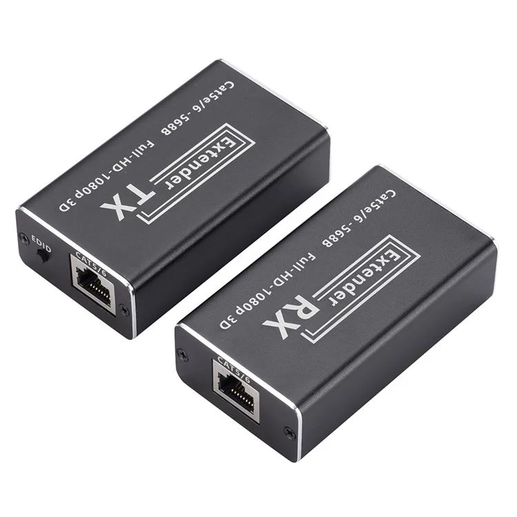 CAT 5 / 6 RJ45 a convertidor HD Transmisor + Receptor Extensor con puerto DC5V - Enchufe EE. UU.