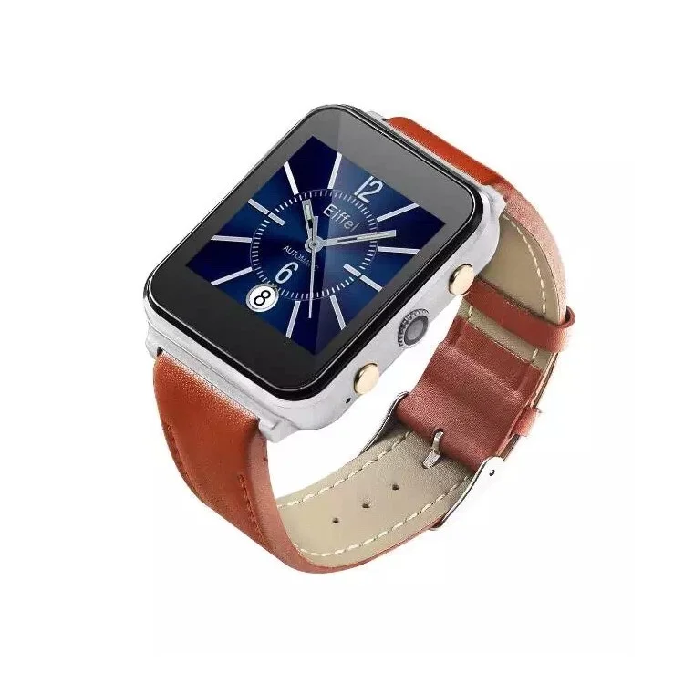 ILEPO Bluetooth 4.0 Watch Phone GSM 1.54-inch Screen with Pedometer, Heart Rate Monitor - Brown / Silver
