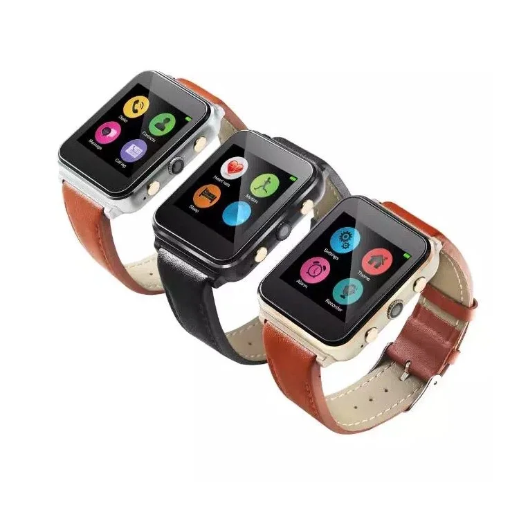ILEPO Bluetooth 4.0 Watch Phone GSM 1.54-inch Screen with Pedometer, Heart Rate Monitor - Brown / Silver