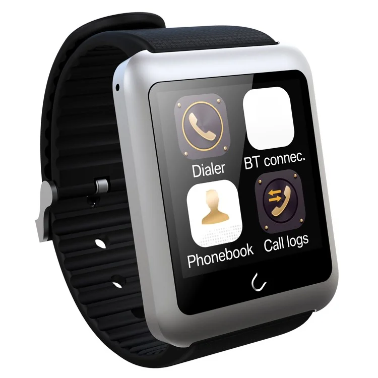Uwatch U11 Bluetooth Smart Watch Phone Support iOS Android with Pedometer Sleep Monitor Anti-theft Compass Function - Silver