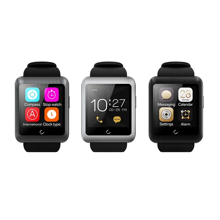 Uwatch U11 Bluetooth Smart Watch Phone Support iOS Android with Pedometer Sleep Monitor Anti-theft Compass Function - Grey