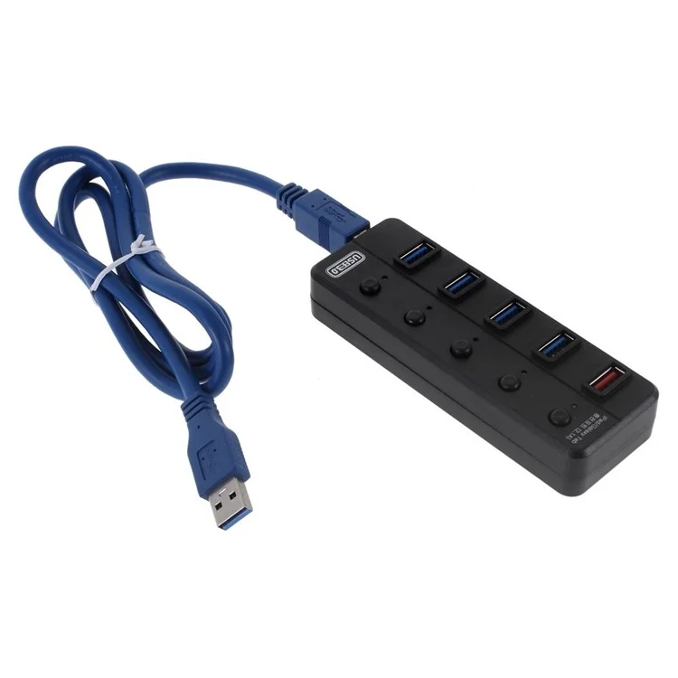 BYL-3015 USB 3.0 High Speed 4.8Gbps 5-Port Hub with Power Switches & LED Indicators