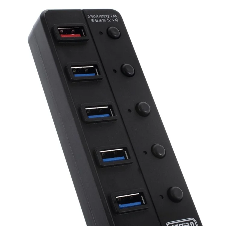 BYL-3015 USB 3.0 High Speed 4.8Gbps 5-Port Hub with Power Switches & LED Indicators