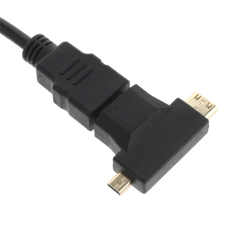 3 in 1 1080P HDMI Male to VGA Female Video Converter Adapter Cable + Micro HDMI / Mini HDMI to HDMI Female Adapter
