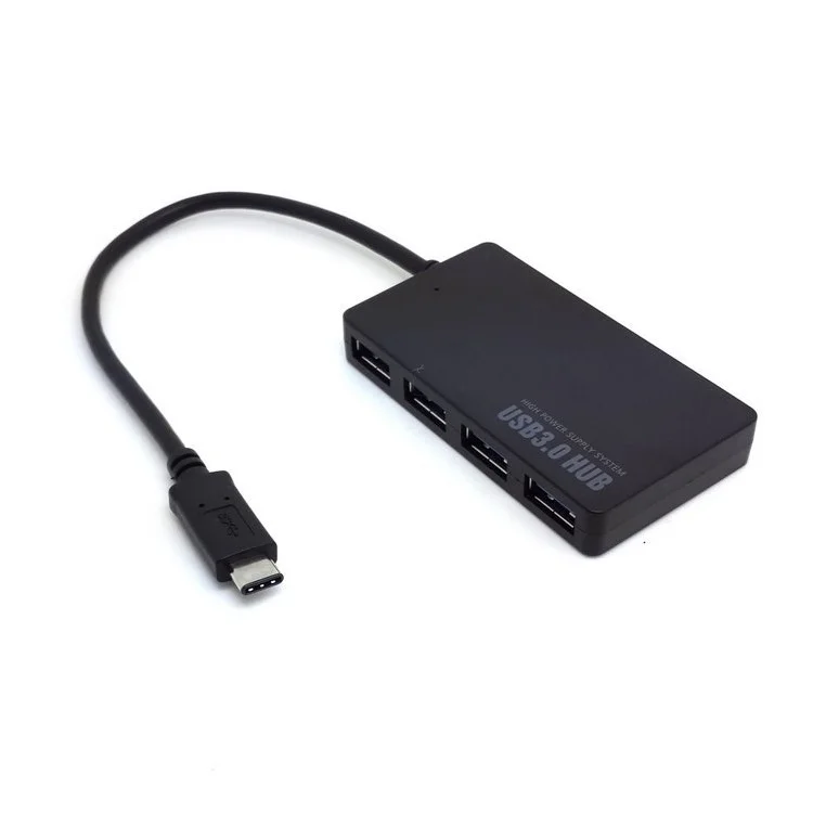 Tipo-C a 4 puertos USB 3.1 Hub de transferencia de datos de alta velocidad Adaptador para MacBook Laptop Tablet
