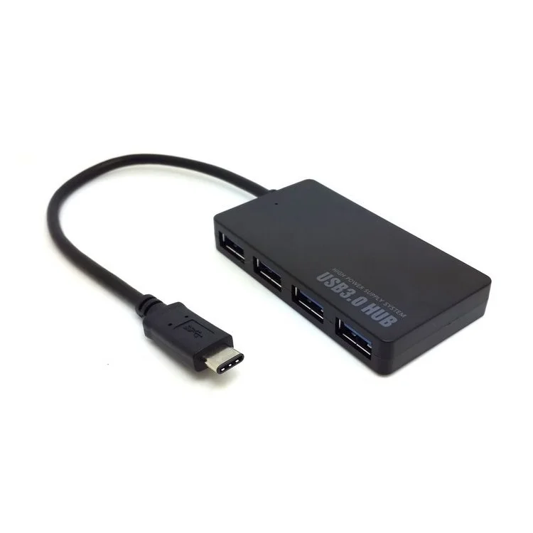 Tipo-C a 4 puertos USB 3.1 Hub de transferencia de datos de alta velocidad Adaptador para MacBook Laptop Tablet