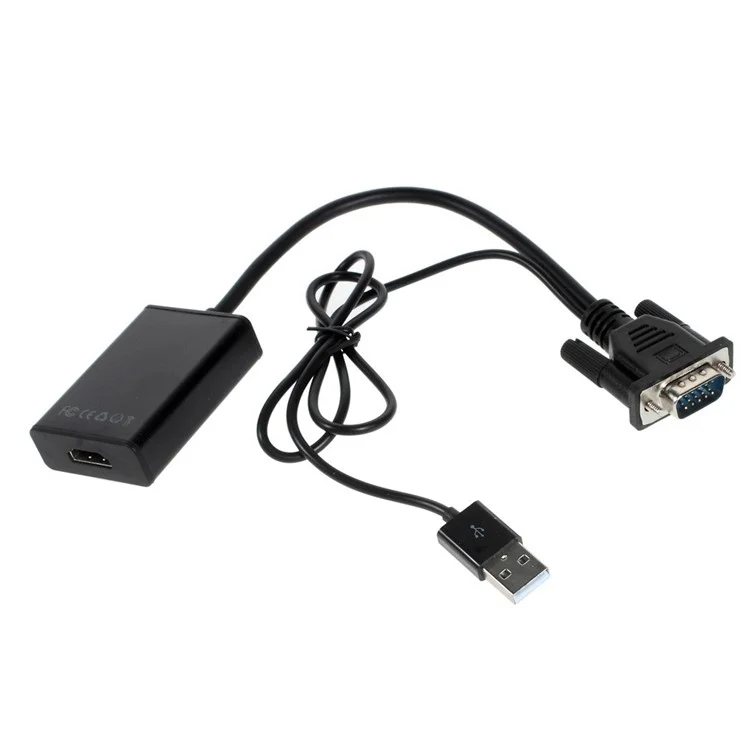 1080P VGA to HDMI USB Powered Converter TV HDTV AV Video Audio Cable