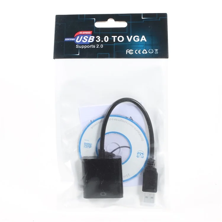 Super Speed Male USB 3.0 to Female VGA External Graphics Adapter Cable