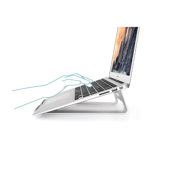 Aluminum Alloy Laptop Stand for Apple Samsung Sony etc Notebooks - Silver Color