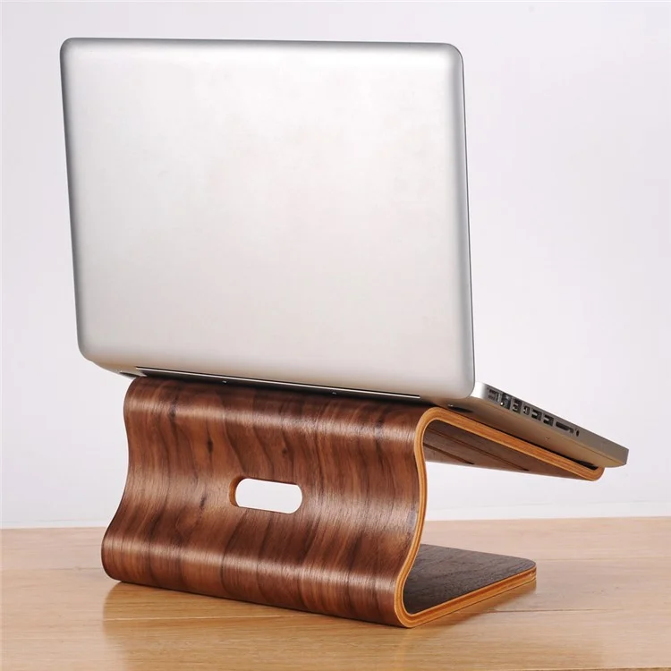 Support D'ordinateur De Refroidissement Pour Ordinateur Portable Samdi Wood Stand Pour MacBook Pro 15.4 Pouces Dissipation De Chaleur - Marron