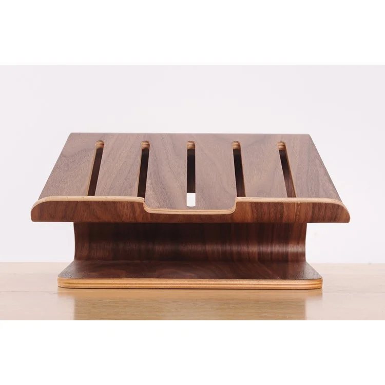 SAMDI Wood Laptop Table Stand Cooling Computer Holder for MacBook Pro 15.4 Inch Heat Dissipation - Brown