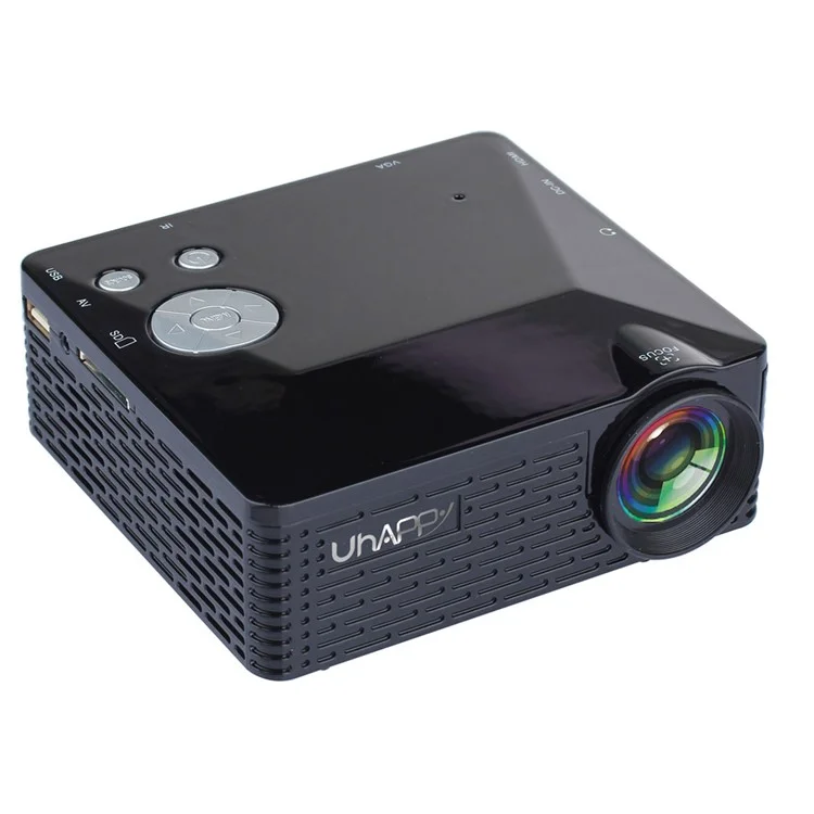 UHAPPY U18 Mini Projector Remote Control Support HDMI USB SD VGA AV for Android and iOS - Black
