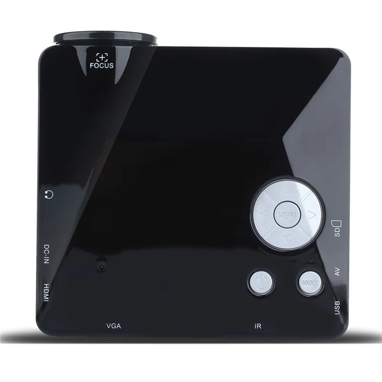 UHAPPY U18 Mini Projector Remote Control Support HDMI USB SD VGA AV for Android and iOS - Black