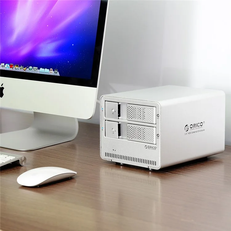 ORICO 9528U3 USB 3.0 2-Bay Aluminum 3.5 inch HDD External Enclosure - White