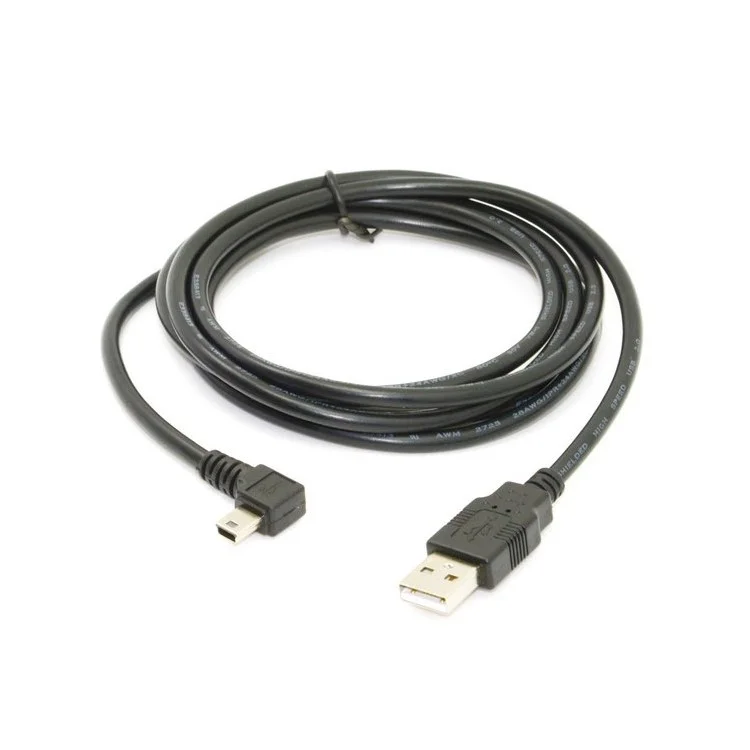 1.8m Mini USB 5-pin Male to USB 2.0 Male Cord Cable, 90 Degree Right Angled