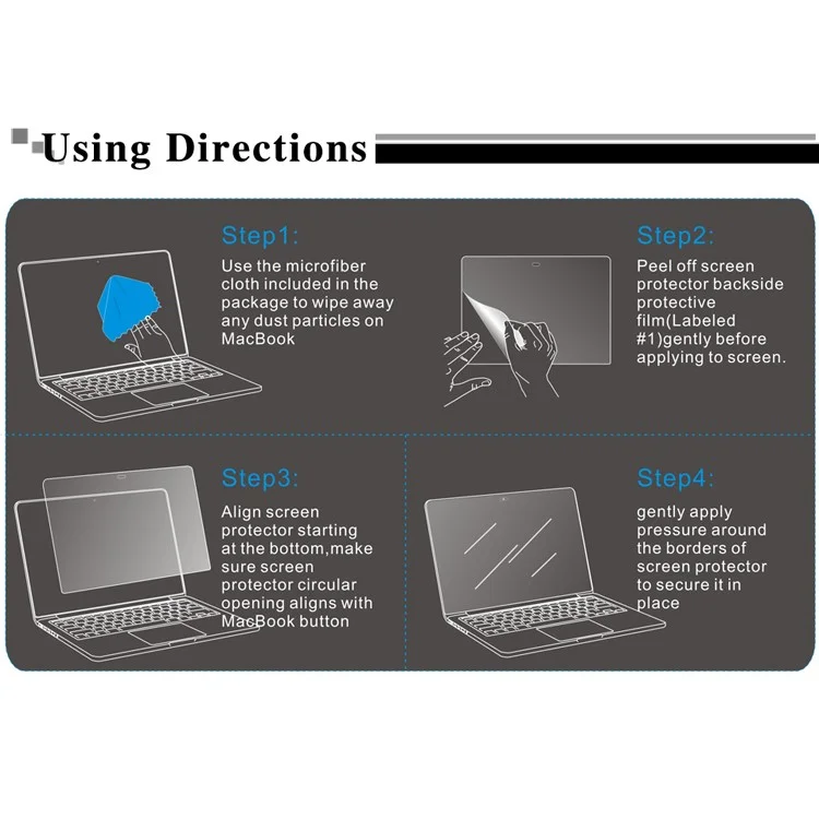 J.M.SHOW 0.4mm 9H Tempered Glass Screen Protector for Macbook Air 13.3 inch