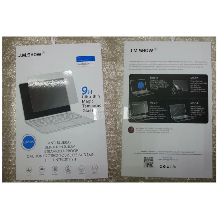 J.M.SHOW 0.4mm 9H Tempered Glass Screen Protector for Macbook Air 13.3 inch