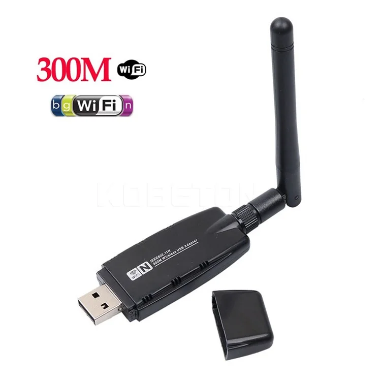 300Mbps WiFi USB Adapter Dongle Ethernet Network Card with Antenna