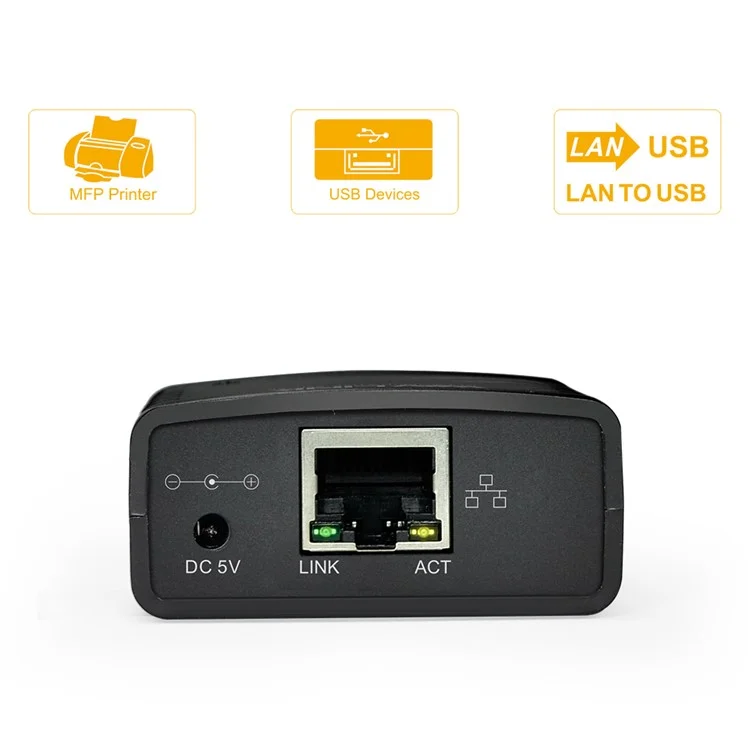 WAVLINK USB 2.0 LRP Network Print Server Share a Networking USB Printer - EU Plug