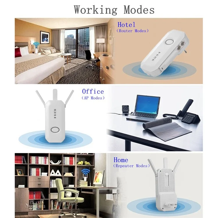 AC 750Mbps 2.4G/5.8G Dual Band WiFi Range Extender Wireless Router Repeater - EU Plug
