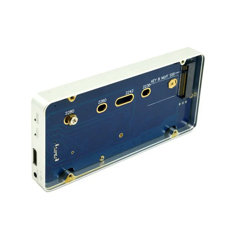 USB-C USB 3.1 Type C to Dual M.2 NGFF PCI-E 2 Lane SSD Enclosure with Raid Raid0 Raid1 or PM