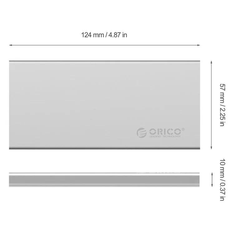 ORICO Aluminum Dual-bay 10Gbps M.2 RAID External Hard Drive Enclosure (DM2-RC3-SV)
