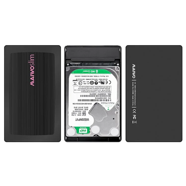 MAIWO Aluminum Alloy 2.5" USB 3.0 to SATA External Hard Drive Enclosure (K2588)