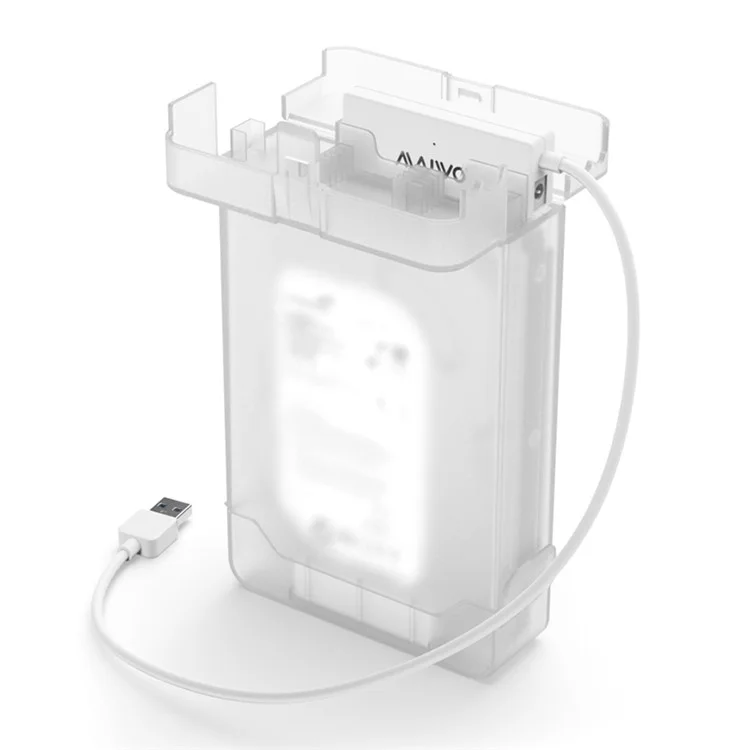 MAIWO K10435 2.5''/3.5'' SATA III External Hard Drive Enclosure USB 3.0 Transparent HDD/SSD 9.5mm Hard Disk Reader Case Protector