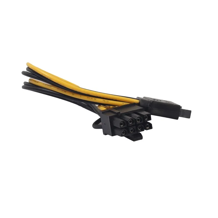 20cm SATA Power Cable Single 15pin SATA to 8pin(6+2) PCI-E Adapter Cable