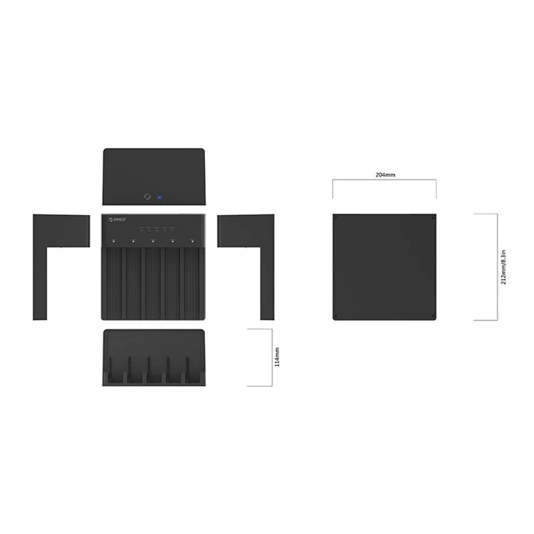 Oropo 6558US3-C 5 Bay 2.5 / Clone Off -line do Gabinete do Gabinete do Disco Rígido de 3,5 Polegadas