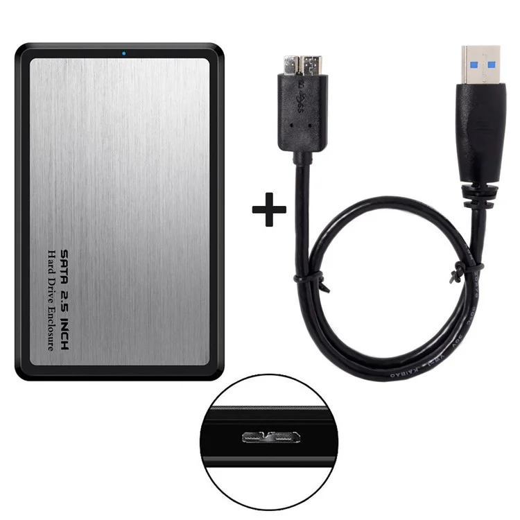 CY U3-194 USB 3.0 to 2.5-inch Hard Drive Case - Silver